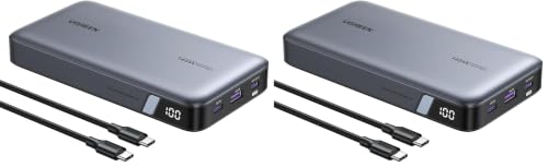 UGREEN Power Bank 25,000mAh 145W Laptop Portable Charger, Nexode 3-Port USB C PD Battery Pack, for MacBook Pro/Air, Dell XPS, iPhone 17/16/15/14, Galaxy S26 Steam Deck, iPad, and More (Pack of 2) 160*81*27 mm (Pack of 2)