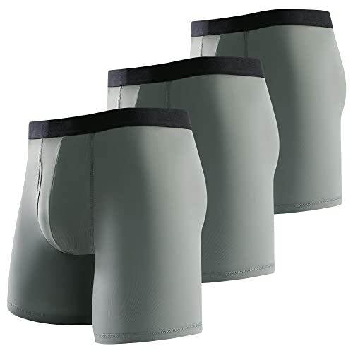 WANDER Mens Sport Underwear 3-Pack for Men Performance 6-inch Athletic Boxer Brief Tights Active Workout Underwear M/L/XL/XXL