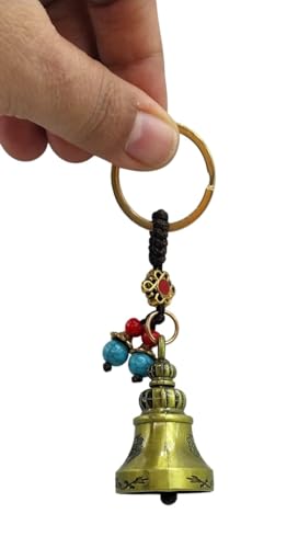 Image of Classic Antique Tibetan Temple Bell Shaped Keyring for Gift Gaurdian bell for Car Bike Bags Metal Key ring Key Chain Bag Charm Gift