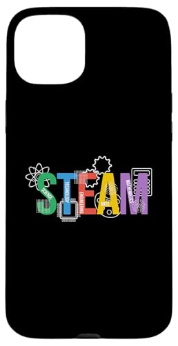 Steam�v���O�����̐搶�Ɛ��k�̂��߂̃J���t���ȃX�`�[�����^�[�B �X�}�z�P�[�X iPhone 15 Plus �p