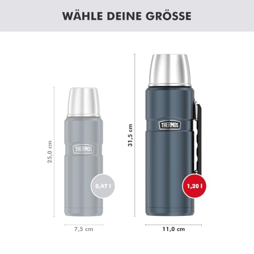 THERMOS STAINLESS KING Thermosflasche 1,20 l, 24 h heiß, ice grey – Ansicht 5