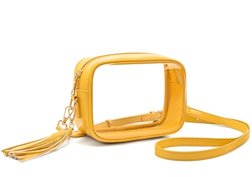 Image of Yarnic Clear Bag Stadium Approved, PVC Transparent Crossbody Purse Small Clear Crossbody Bag with Adjustable Shoulder Strap