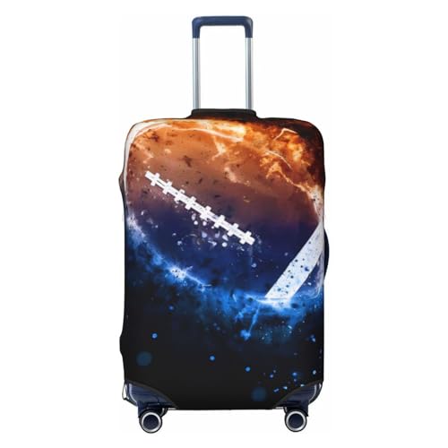 Copertura per bagagli da viaggio con stampa di football americano copertura protettiva per valigia lavabile antigraffio Nero L