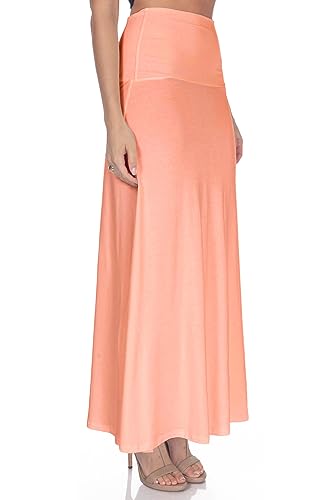 Women's High Waist Casual Solid Flare Maxi Skirt (Regular and Plus Sizes)2