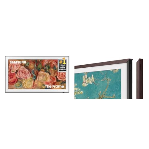 Image of Samsung 4K The Frame 43'' TV with Brown Bezel