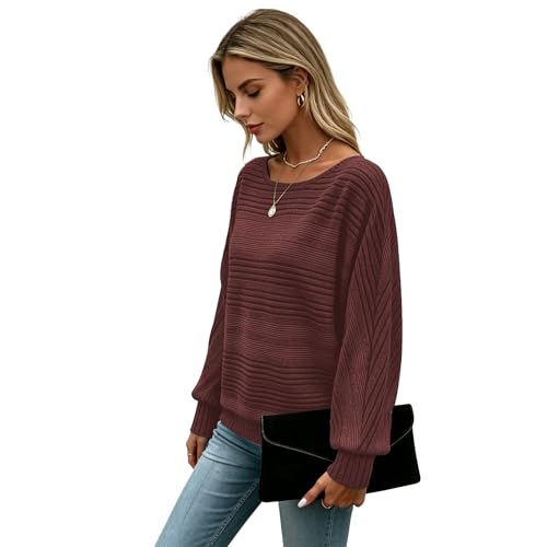 Image of Women's Batwing Tunic Tops, Long Sleeve Shirts Blouses, Business Casual Sweater for Office Work