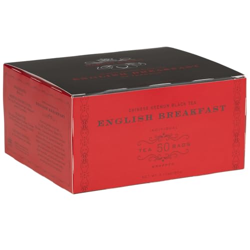 Harney & Sons English Breakfast Black Tea, 50 Tea Bags – Classic Keemun Blend for Bold, Full-Bodied Flavor, Kosher