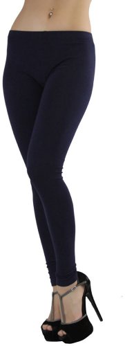Image of ToBeInStyle Women's Skinny Fit Cotton Full Length Leggings Tights - Regular and Plus Sizes