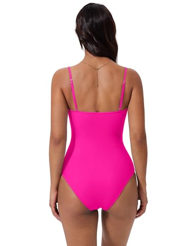 Image of SUUKSESS Women Sexy One Piece Swimsuit Tummy Control Square Neck Bathing Suit