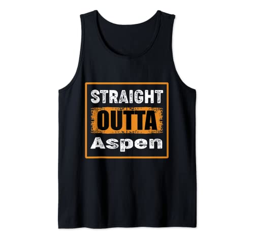 Recta Outta Aspen Colorado Estados Unidos Retro Apagado Vintage Camiseta sin Mangas