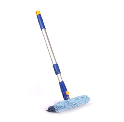Neco 2-in-1 Multi-Purpose Window Cleaning Squeegee Wiper Dual Side Blade Rubber & Microfiber with Extendable Handle (Medium - 70-125cm)