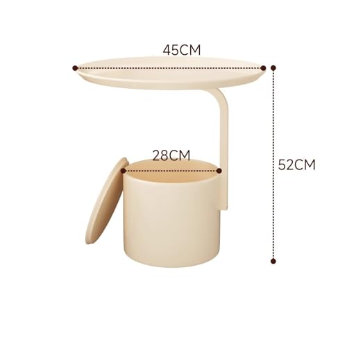 Mesa de centro móvil estilo crema con baldas y almacenamiento multifuncional 4
