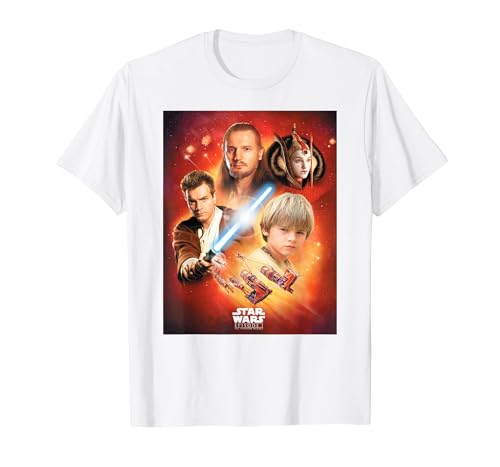 Image of Star Wars Episode I The Phantom Menace Group T-Shirt, Men, White, XX-Large
