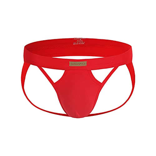 FULLSCHARM Sportlish Herren Jockstrap Low Rise Unterwäsche Ideal Athletic Supporter, rot, S/XXL Cover