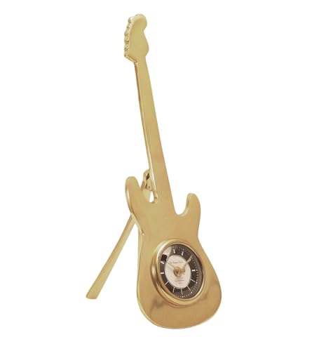 Image of Decor de Maison Handcrafted Encore Analog Table Clock for Kids Room, Living Room, Bedroom, Study Table, Office Desk | Classic Non-Ticking Tabletop Battery Operated Desk Clock (Gold)