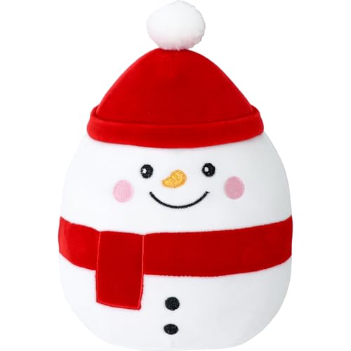 GYNAKJ Snowman Plush Toy Snowman Stuffed Animal Cute Christmas Snowman Plushies Pillow Soft Plushie Doll Gifts for Kid Decor, Christmas Snowman Plush(11 Inch)