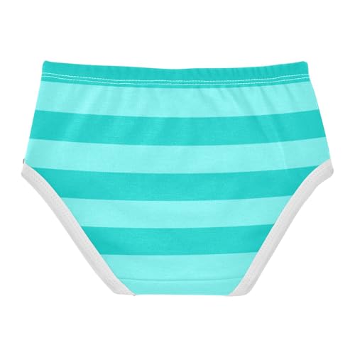 Teal Cyan Stripe Toddler Girls's Underwear 2T2