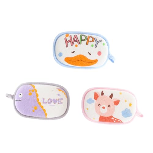 BESTYASH 3 Piezas Toalla de Infantil Esponjas Exfoliantes de Dibujos Animados de Bebés y Ligeras del Cuerpo Infantil