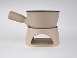 Simply Soho Ceramic Hearth & Melt Fondue Set | Ceramic Fondue Set Perfect for Melting and Serving Chocolate, Cheese, Butter, or carame L-20 x H-13 cm
