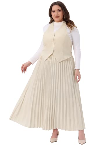 Agnes Orinda Womens Plus Size 2 Piece Halter Backless Top & Pleated Maxi Skirt Set Suit Outfit Elegant Sexy Night Out3