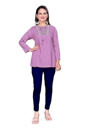 Image of Women's Casual Floral Printed Shirt | Button-Down Collar Three-Quarter Sleeve Top | Stylish Trendy Printed Shirt for Women | Relaxed Fit Cotton Shirts | Western Style Tops