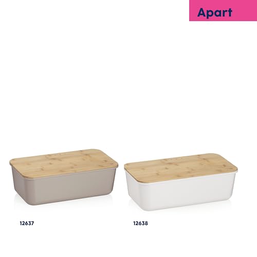 Boîte à pain grise kela APART 38cm avec couvercle bambou - 8