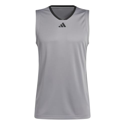 adidas Herren Basketball Legends Tank Shirt, Grey Three/Black, S – Ansicht 1