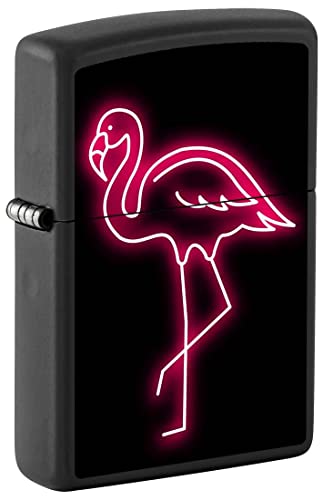 Encendedor Zippo Negro Mate Flamingo miniatura 1