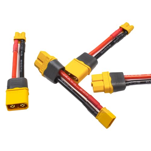 Adaptador MEIVIFPV XT30 a XT60 con cable 14AWG 5cm 4 piezas miniatura 3