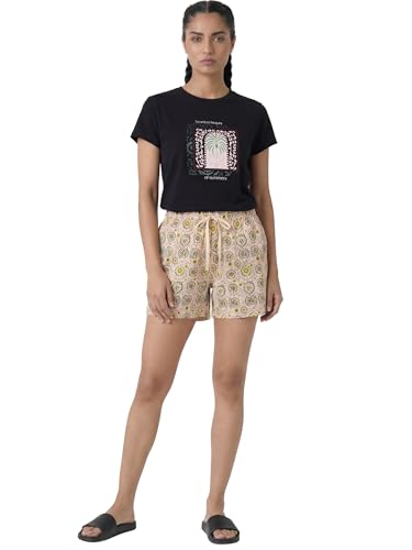 Image of Enamor Drawstring Mid Thigh Length Mid Rise Basic Shorts - Relaxed Fit, Super Soft Cotton - E062