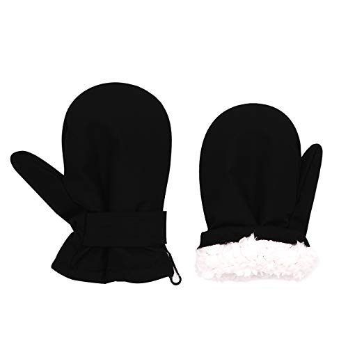Toddler Waterproof Mittens Fleece Lined Baby Boys Girls Winter Warm Glove Kids Snow Infant Ski Mitten for 3M-5T (Black, 2-4T)