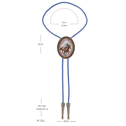 Image of Jeilwiy Bolo Tie for Men Western Cowboy Gothic Bolo Tie Necklace Halloween | Glow in Dark Bolo Tie for Men Women, 3D Halloween Bolo Tie, Gothic Western Ties, String Ties for Men Rodeo Leather Necktie