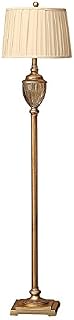 U'Artlines Floor Lamp, Berg Crystal Antique Brass Floor Lamp for Living Room Bedroom Lounge Modern Metal Standing Lamps 61"H, Linen Shade (Gold)