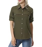 Women's UV Sun Protection Fishing Shirts Long Sleeve Hiking Safari Shirts