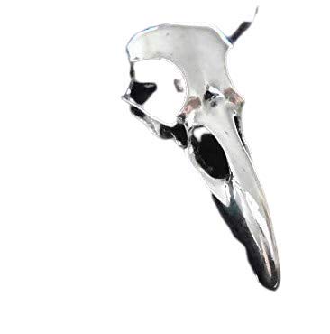 BELLATRIX LESTRANGE bird skull necklace KEY WEST GYPSY authentic BEAUTIFUL UNIQUE 40 mm RAVEN SKULL SILVER PENDANT NECKLACE WICCA /supplied on cord . for chain use ITEM number B07CFJXQD8 search bar