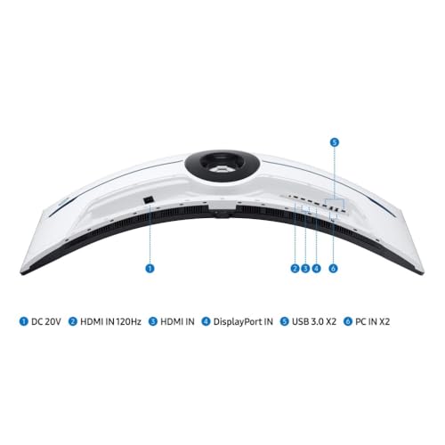 Gaming Odyssey Neo G9 (S57CG952), Curvo (1000R), 57'', 7680x2160 (Dual UHD), 32:9, Mini LED, HDR1000, VA, 240 Hz, 1 ms (GtG), FreeSync Premium Pro, HDMI, USB, Display Port 2.1 - Monitor - Immagine 4