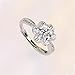 Wycian Halo Rings for Women 14K White Gold Ring Guard Silver Moissanite Flower with Cubic Zirconia Size 10.5 Fashion for Ladies Anniversary Jewelry