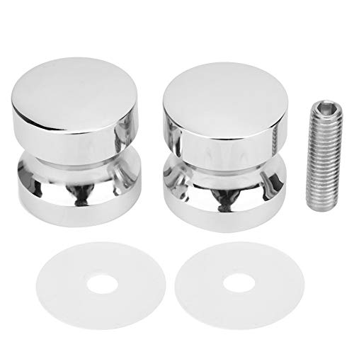 ANKROYU Manija de puerta de vidrio para baño, escaparate de un solo orificio, accesorios de hardware para cuarto de ducha, acabado de espejo de aleación de aluminio moderno y elega