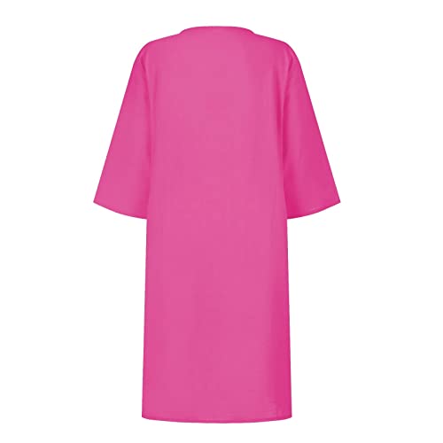 OIOLOYJM Plus Size Summer Dresses for Women 2025 Plus Size Dresses for Curvy Women 3/4 Sleeve Casual Boho Kaftan Dresses
