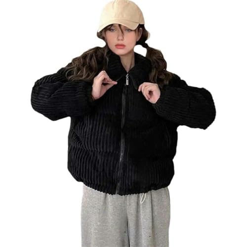 Veste d'hiver en coton pour femme couleur unie longueur moyenne