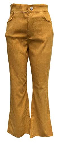 CHARTOU Women Bell Bottom Corduroy Pants Flare Pants High Waisted Wide Leg Palazzo Lounge Pants4