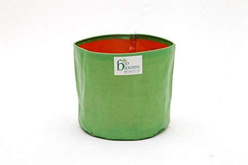 Image of Bio Blooms Agro India Pvt. Ltd. HDPE Plant Grow Bags 9x9 Inch for Terrace Gardening | Pack of 5 | Green & Orange Color | Outdoor Use