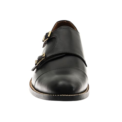 Dress Shoes for Men | Genuine Leather Shoes Double Monkstraps Cap Toe Design Comfortable Rubber Sole