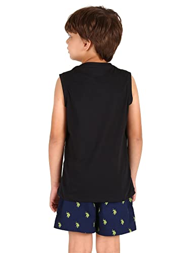 Image of U.S. Polo ASSN. Boy's Round Neck Regular Fit Brand Print Ikeb Muscle Tank - Pack of 1