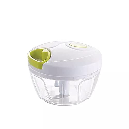 Picadora manual de alimentos con cuerda - Cuenta con 3 cuchillas en acero inoxidable - Para cortar y batir - Picador de verduras, cebolla, ajo, frutas, carne, frutos secos Cover