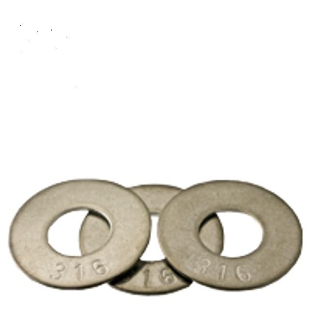 Type 316 Stainless Steel Flat Washers, Size 1/2"" (Pack of 20) Corrosion/Rust Resistant, for Screws & Bolts - by Chipmunk Hardware, SS398140