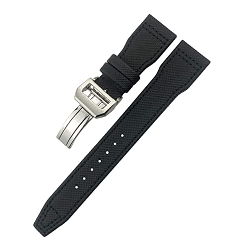 Bracelet de montre en fibre de toile et cuir pour IWC IW3777 Top Gun