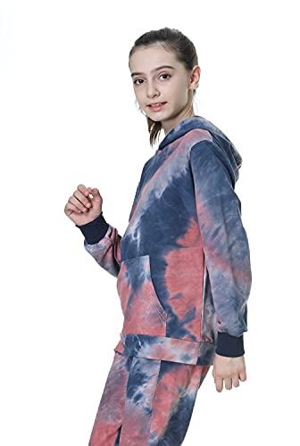 Image of Deeorla Little Boys Girls Cotton Tie Dye Hoodies Long Sleeve Pullover Sweatshirts for Big Kids 5-15Years