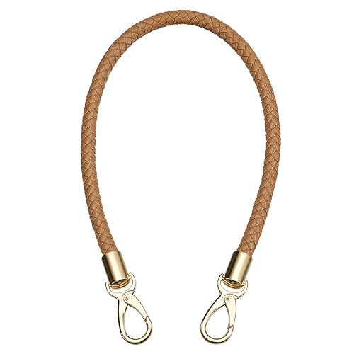uxcell Leather Purse Strap, 60cm/23.6" PU Braided Purse Replacement Handle for Women's Handbag Underarm Bag Tote (Coffee)