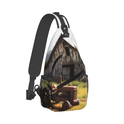 Old Wooden Barn bolso cruzado para hombres y mujeres negro miniatura 2
